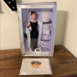Audrey Hepburn Barbie Doll in Black Dress